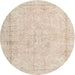 Round Traditional Deep Peach Orange Persian Rug, tr3836