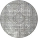 Square Machine Washable Traditional Grey Gray Rug, wshtr3838