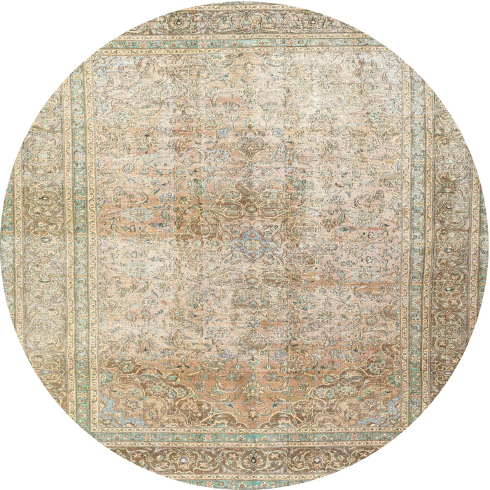Round Traditional Brown Persian Rug, tr3841