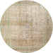Round Traditional Brown Persian Rug, tr3841
