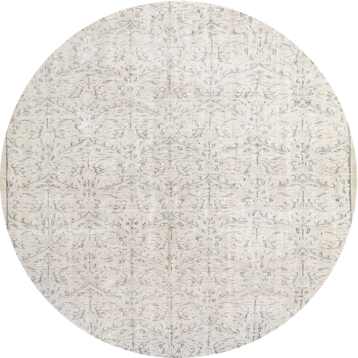 Square Machine Washable Traditional Pale Silver Gray Rug, wshtr3844