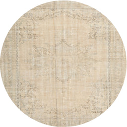 Round Traditional Deep Peach Orange Persian Rug, tr3847