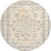 Round Traditional Tan Brown Persian Rug, tr3848