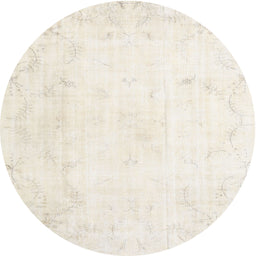 Round Traditional Champagne Beige Persian Rug, tr3853