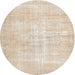 Round Traditional Desert Sand Beige Persian Rug, tr3854