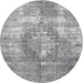 Round Traditional Gray Persian Rug, tr3855