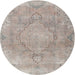 Round Traditional Pink Persian Rug, tr3858