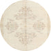 Round Traditional Deep Peach Orange Persian Rug, tr3859