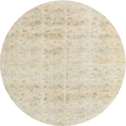 Round Traditional Light Gold Persian Rug, tr3863