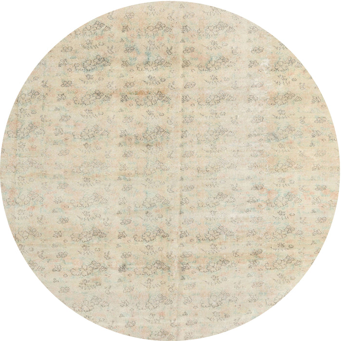 Round Traditional Light Gold Persian Rug, tr3863