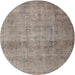 Round Traditional Army Brown Persian Rug, tr3865