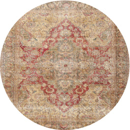 Square Machine Washable Traditional Rust Pink Rug, wshtr3866