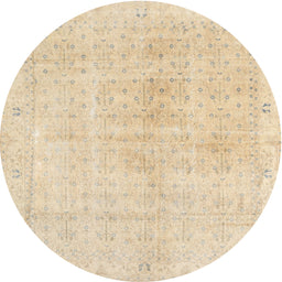 Round Traditional Khaki Gold Persian Rug, tr3868