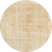 Round Traditional Khaki Gold Persian Rug, tr3868