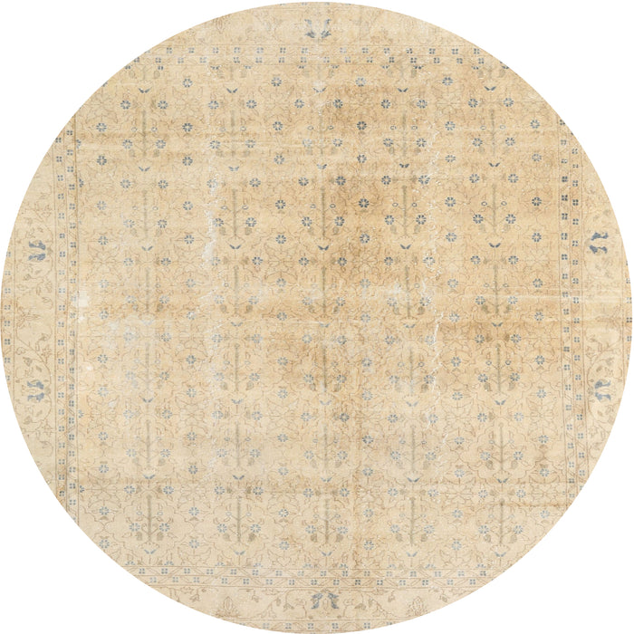 Square Machine Washable Traditional Khaki Gold Rug, wshtr3868