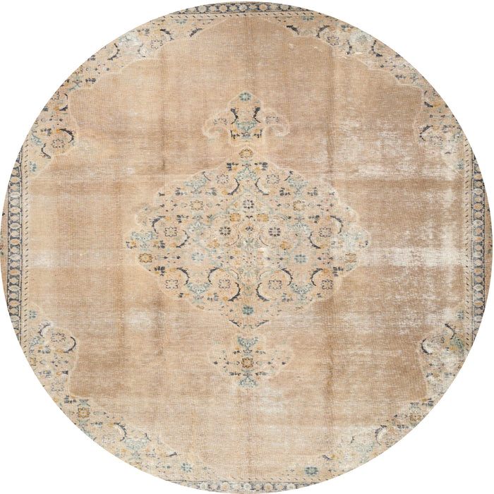Round Traditional Brown Persian Rug, tr3869