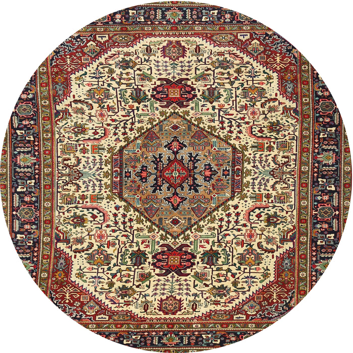 Square Machine Washable Traditional Brown Green Rug, wshtr386