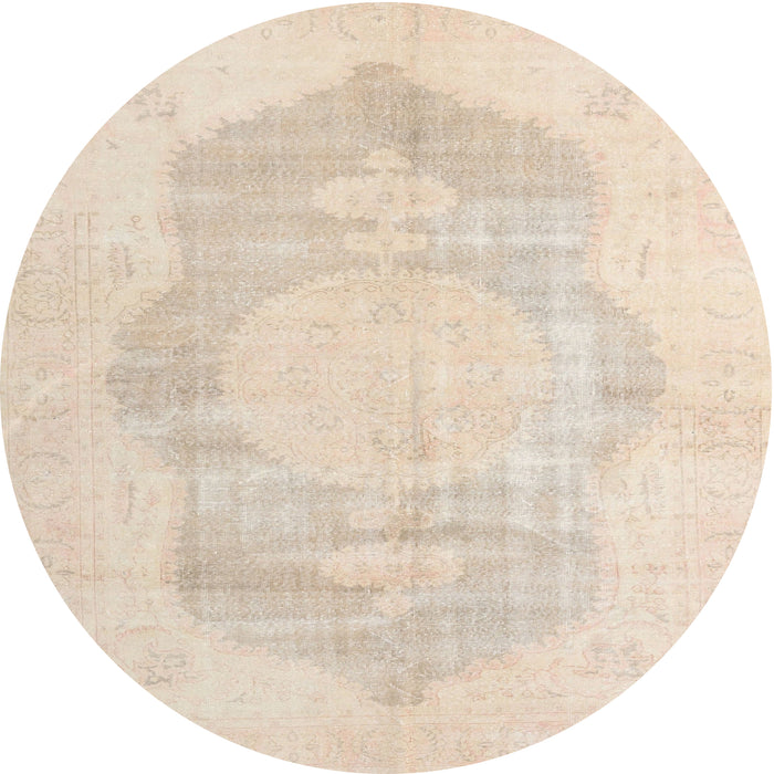 Round Traditional Brown Persian Rug, tr3872