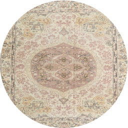 Square Machine Washable Traditional Deep Peach Orange Rug, wshtr3873