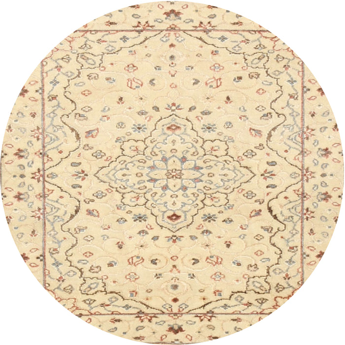 Square Machine Washable Traditional Sun Yellow Rug, wshtr3875