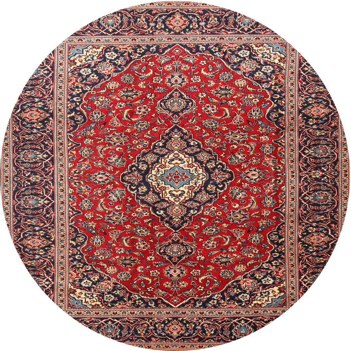 Square Machine Washable Traditional Saffron Red Rug, wshtr3876