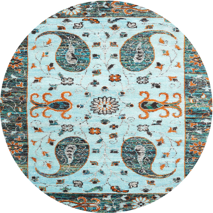 Round Traditional Sandstone Brown Persian Rug, tr3877