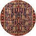 Round Traditional Red Persian Rug, tr3880