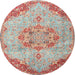 Round Traditional Cherry Red Persian Rug, tr3881