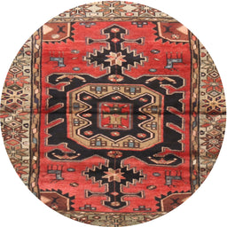 Square Machine Washable Traditional Orange Brown Rug, wshtr3882