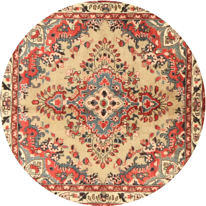 Square Machine Washable Traditional Chestnut Red Rug, wshtr3884