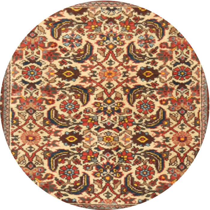 Round Traditional Mahogany Brown Persian Rug, tr3887