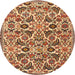 Round Traditional Mahogany Brown Persian Rug, tr3887