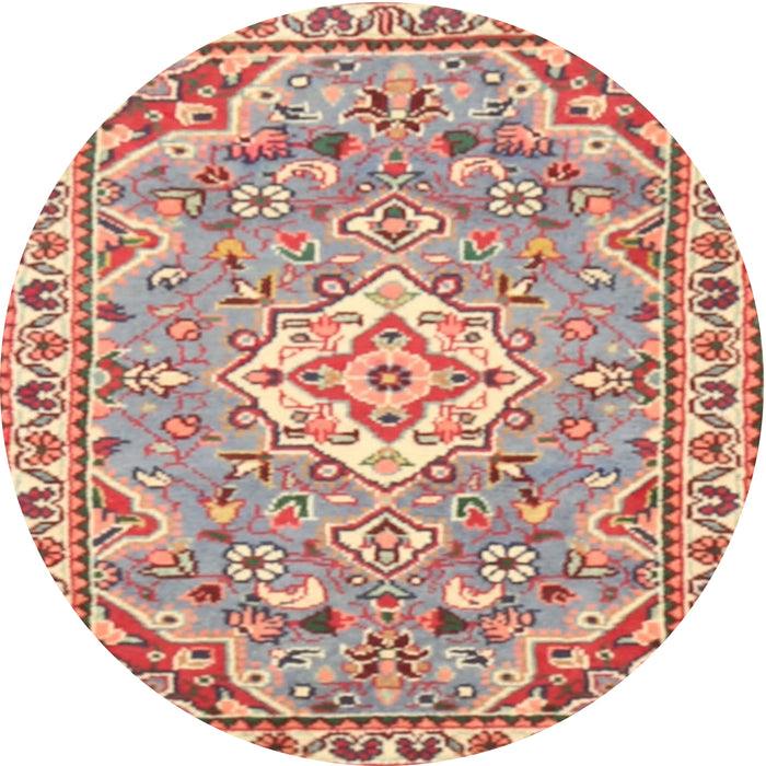 Round Traditional Orange Medallion Rug, tr3889