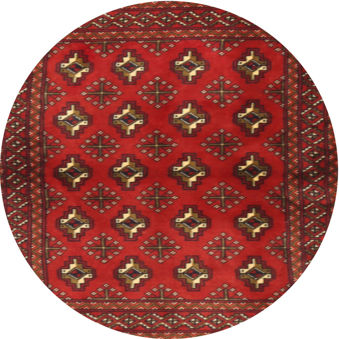 Round Traditional Brown Red Persian Rug, tr3892