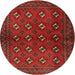 Round Traditional Brown Red Persian Rug, tr3892
