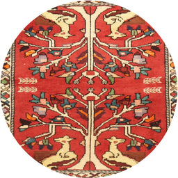Square Machine Washable Traditional Red Rug, wshtr3895