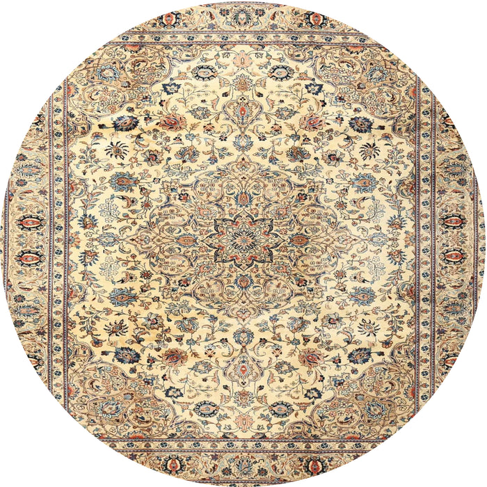 Square Machine Washable Traditional Brown Gold Rug, wshtr3900