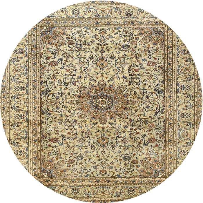 Square Machine Washable Traditional Brown Rug, wshtr3904
