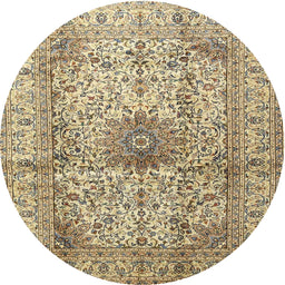 Square Machine Washable Traditional Brown Rug, wshtr3905