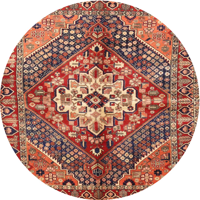 Round Traditional Sand Brown Persian Rug, tr3912