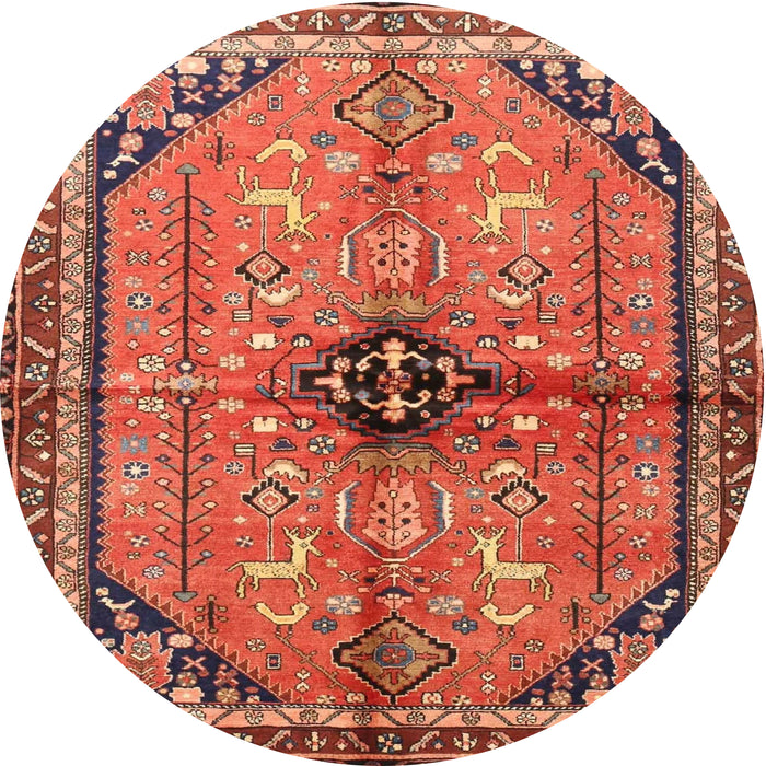 Round Traditional Sunrise Orange Persian Rug, tr3914