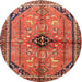 Round Traditional Sunrise Orange Persian Rug, tr3914