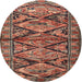 Round Traditional Sunrise Orange Persian Rug, tr3916