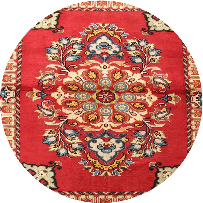 Round Traditional Red Persian Rug, tr3918