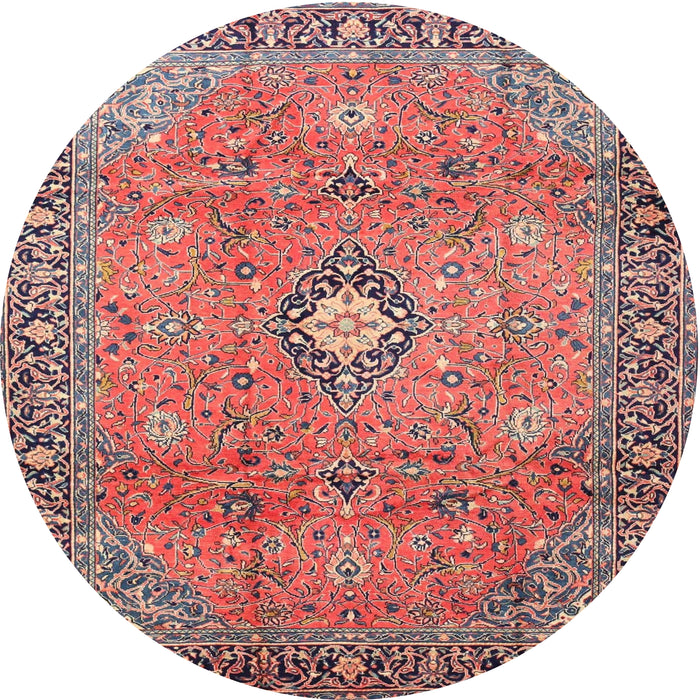 Round Traditional Brown Red Persian Rug, tr3920