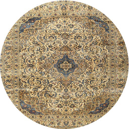 Square Machine Washable Traditional Red Brown Rug, wshtr3921