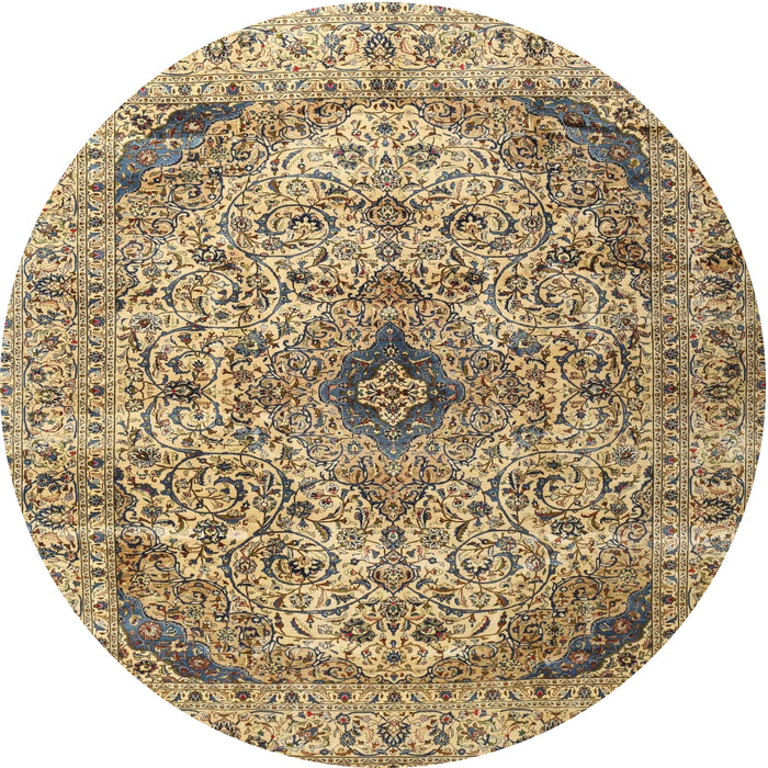 Square Machine Washable Traditional Red Brown Rug, wshtr3921