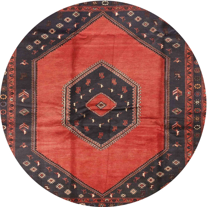 Square Machine Washable Traditional Chestnut Brown Rug, wshtr3925