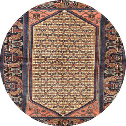 Square Machine Washable Traditional Dark Brown Rug, wshtr3933