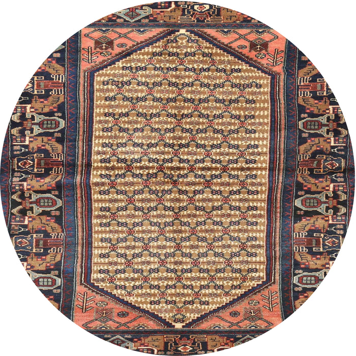 Square Machine Washable Traditional Dark Brown Rug, wshtr3933